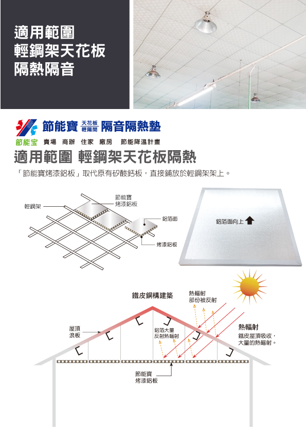 鐵皮屋隔熱_輕鋼架天花板隔熱_屋頂隔熱